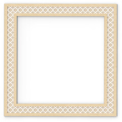 3D Render Wooden Frame with Cutout Border