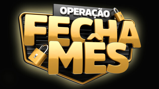 selo 3d ''opera&ccedil;&atilde;o fecha m&ecirc;s''