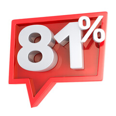  Label letter off 3d render White and Red