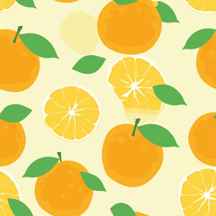 Seamless Colorful Tangerines Pattern. Seamless pattern of Tangerines in colorful style. Add color to your digital project with our pattern!