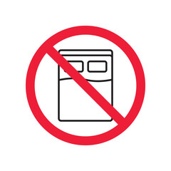 Forbidden bed vector icon. Warning, caution, attention, restriction, label, ban, danger. No bed ball flat sign design pictogram symbol. No bed icon