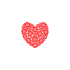 Fototapeta na wymiar Floral heart shape icon isolated on white background