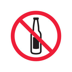 Forbidden beer vector icon. Warning, caution, attention, restriction, label, ban, danger. No beer flat sign design pictogram symbol. No beer icon