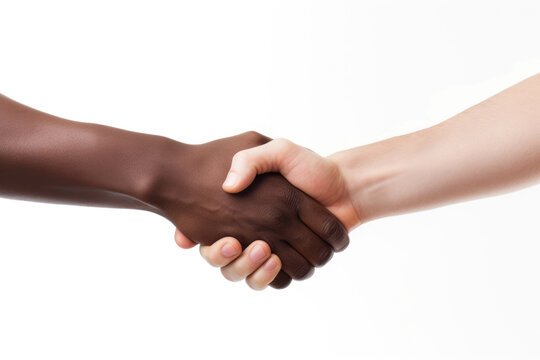 handshake between black and white person symbolizing equality unity and friendship