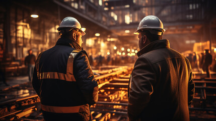 Civil engineer and safety officer inspection construction