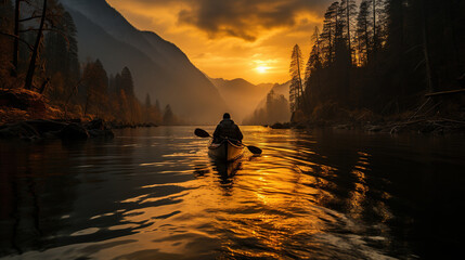 kayaking on a river