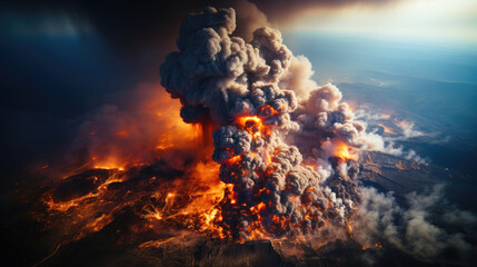 Post-Eruption Crater Emitting Ash Clouds