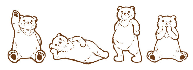 手描き風のクマのイラスト