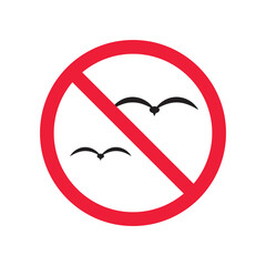 Forbidden bird vector icon. Warning, caution, attention, restriction, label, ban, danger. No birds flat sign design pictogram symbol. No bird icon