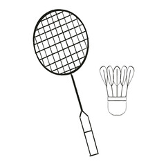 badminton racket and shuttlecock