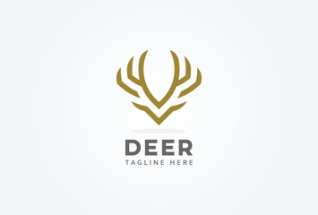 Deer logo. minimalist deer head design logo inspiration vector illustration