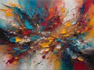 A canvas filled with swirling colors, bold brushstrokes, and unexpected textures