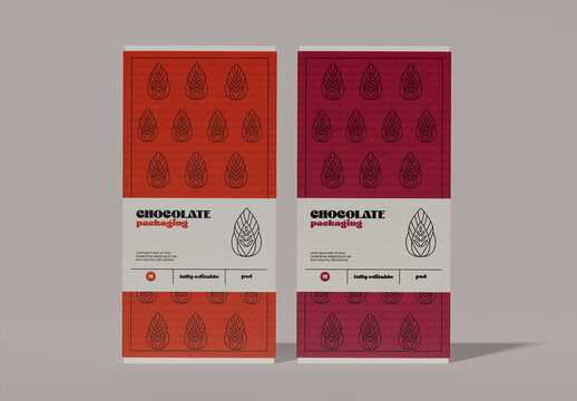 Front View of Pair of Chocolate Bars Mockup
