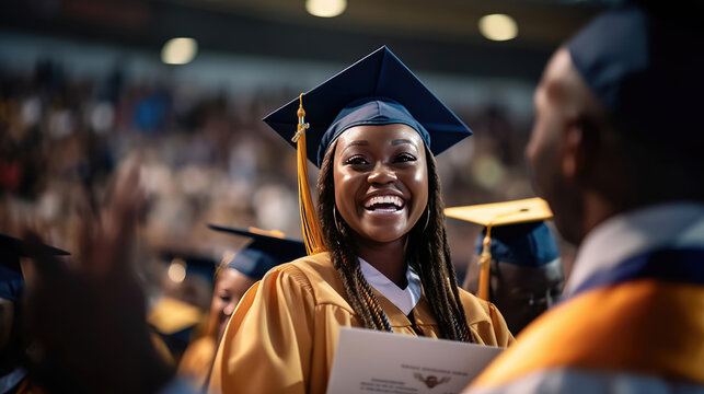 University Graduation Celebration, Students Look Happy Celebrating Graduation