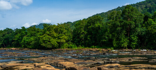river path in the mountains, 