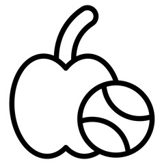tennis ball with apple line 