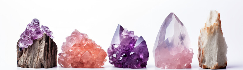 Crystal Stone macro mineral, purple rough amethyst quartz crystals