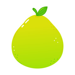 Pomelo character. Vector hand drawn cartoon kawaii character illustration icon. Isolated on white background. Pomelo fruit character concept