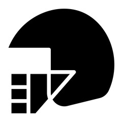 American football helmet glyph 
