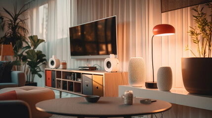 A smart home hub orchestrating various IoT devices to create a seamless living environment