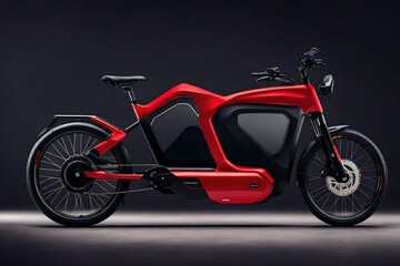 Obraz na płótnie Canvas red motorcycle on black background