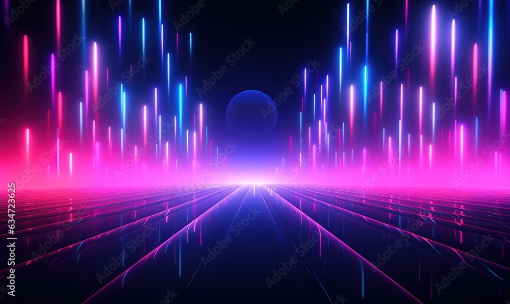 Aufkleber futuristic technology abstract background with lines for network, big data, data center, server, int