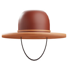 3d render hat illustration with transparent background