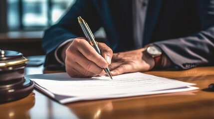 Businessman is signing contract paper