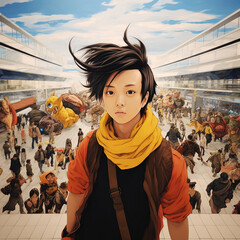 Boy in a fantasy world generative ai