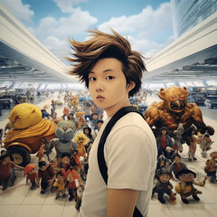 Boy in a fantasy world generative ai