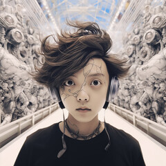 Boy in a fantasy world generative ai