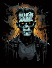 Halloween - Spooky Frankenstein - Vector