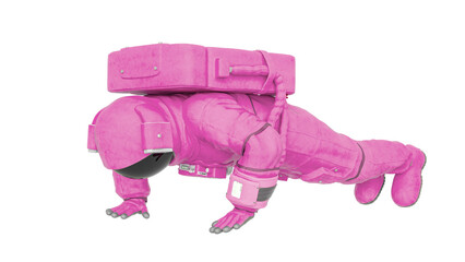 astronaut is doing some military push up