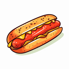 Vector hotdog isolated on white background, hotdog logo, hotdog icon, hot dog sticker