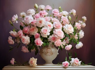 Bridal bouquet of roses for the wedding. Groom's boutonniere. Wedding accessories from natural flowers. Wedding day.