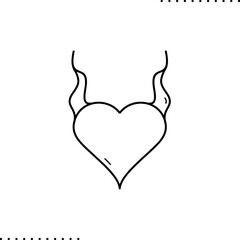 A heart with horns, love sign outline icon 