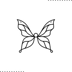 black and white outline butterfly wings 