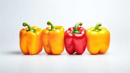 Bell Peppers on white background AI Generative