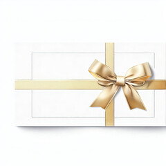 Decorative golden bow with long yellow ribbon isolated on white background. Christmas and New Year holiday decorations. Vector illustration Generative AI 