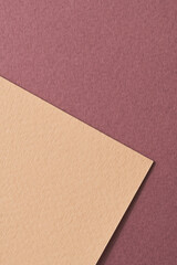 Fototapeta premium Rough kraft paper background, paper texture red burgundy beige colors. Mockup with copy space for text.