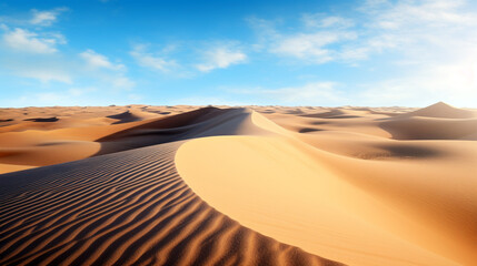Fototapeta na wymiar sand dunes in the desert at sunset. Generative Ai. 