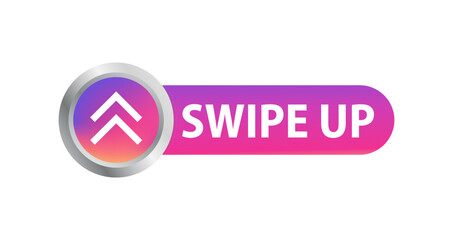 Swipe up arrows up colorful gradient buttons. Swipe up. Social media concept. Arrow up buttons on gradient background for social media stories. Icons for advertising and marketing. Vector illustration