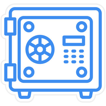 blue safe icon, security concept clip art preview