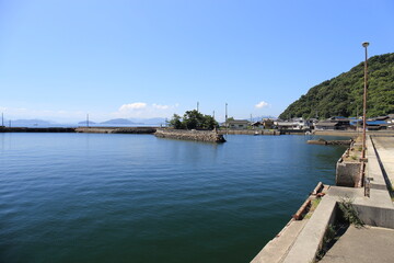 Scenery on a ferry to go to "Sanagishima" in Kagawa Prefecture, Japan
