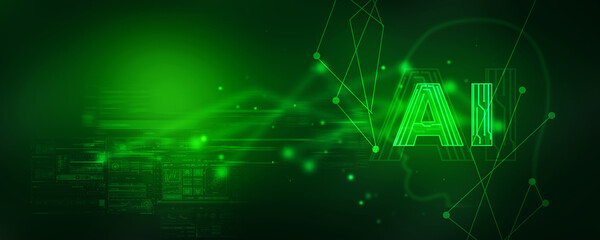 2d illustration Artificial Intelligence (AI) concept
