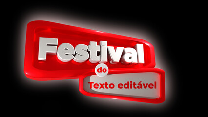 selo 3d ''festival do texto editável''