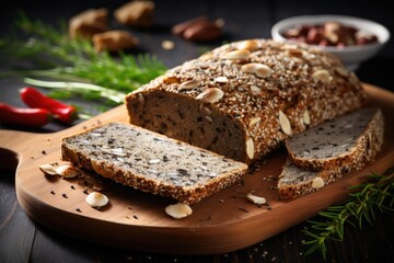 Fototapeta na wymiar Whole wheat organic rye dark bread