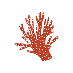 Coral. Underwater element. Vector illustration in scandinavian style. Sea ocean.