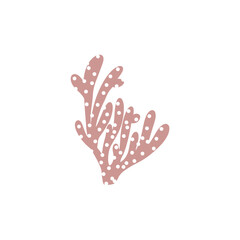 Obraz premium Coral. Underwater element. Vector illustration in scandinavian style. Sea ocean.