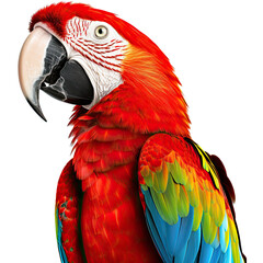 Fototapeta premium Macaw isolated on transparent background. Bright, colorful parrot